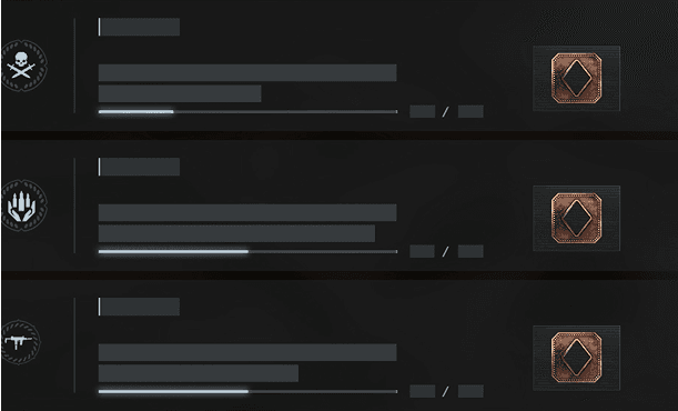 3 Battle Pass progress bars.