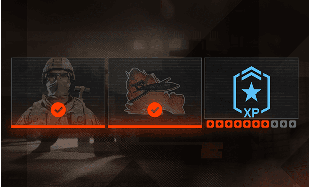 A rewards progress bar with 2 orange checkmarks.