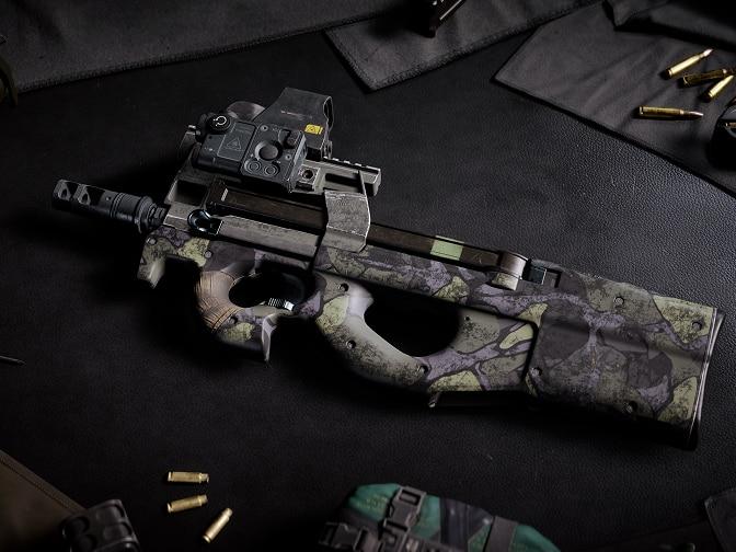 A sub-machine gun with camo skin.