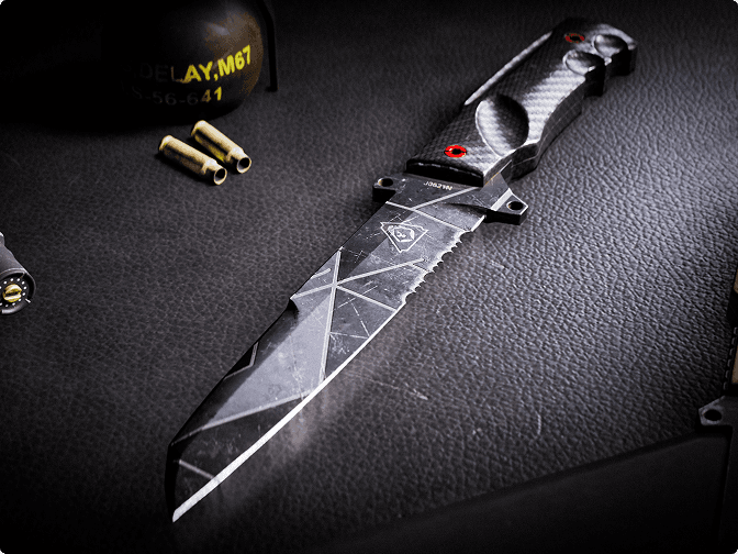 A combat knife.
