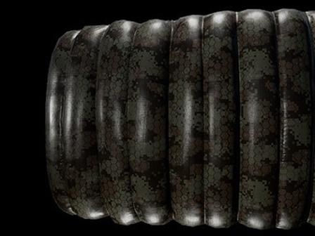 Dark camouflaged parachute.