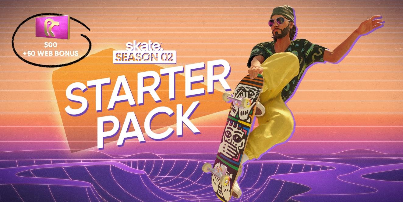 A person wearing yellow pants and a patterned shirt, riding a skateboard decorated with bold, graphic face designs.